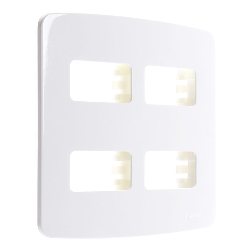 Placa 4 Postos 4x4 com Suporte Branca Linha B3