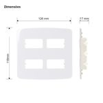 Placa 4 Postos 4x4 com Suporte Branca Linha B3