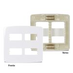 Placa 4 Postos 4x4 com Suporte Branca Linha B3