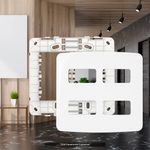 Placa 4 Postos 4x4 com Suporte Branca Linha B3