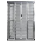 Porta Balcão Veneziana 6 Folhas Alumínio Brilhante 210x150cm