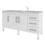 Gabinete para Cozinha Flex 144x80x52cm MDF Branco