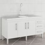 Gabinete para Cozinha Flex 144x80x52cm MDF Branco