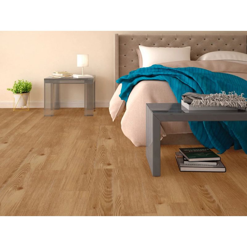 Piso Vinílico Cola Rústico Nogueira 2mm 18x122cm caixa c/ 3,90m2