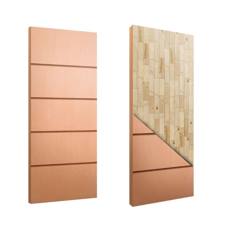 Folha de Porta Frisada Sólida HDF Pinus Curupixá FR02 210x82cm