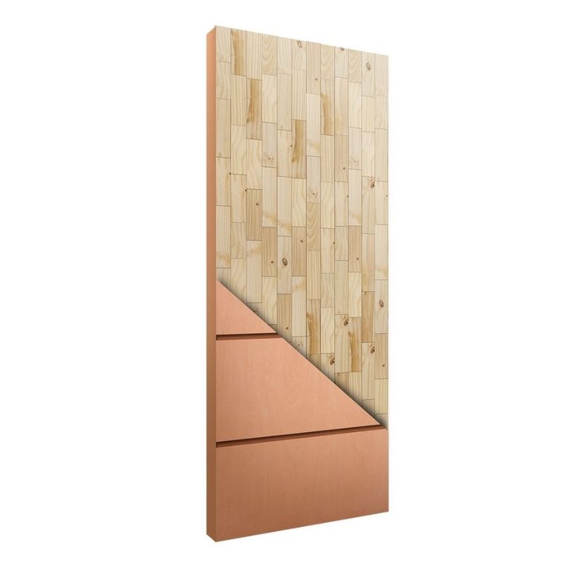 Folha de Porta Frisada Sólida HDF Pinus Curupixá FR02 210x82cm