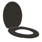 Assento Sanitário Convencional Almofadado Slim PP Oval Preto