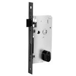 Fechadura Externa Roseta Redonda Victoria 40mm Zamac Epoxi Preta