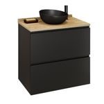 Gabinete para Banheiro Espelheira com Prateleira Max Pinos Preto 60cm