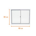 Janela de Correr 2 Folhas sem Grade Alumínio Branco 80x80cm