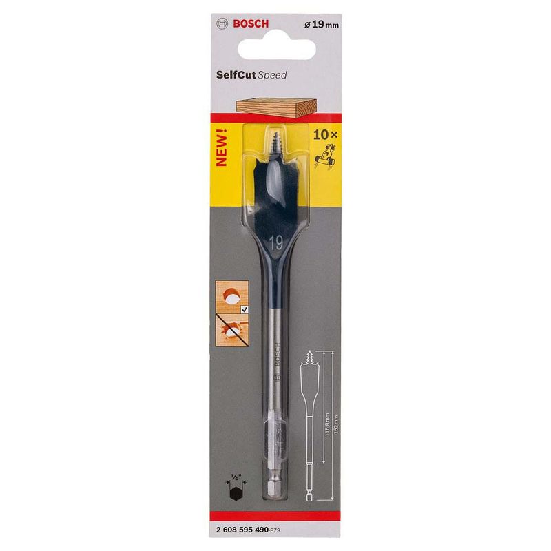 Broca Chata para Madeira 19x152mm Bosch