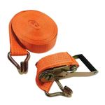 Cinta de Amarração com Catraca e Gancho J 50mmx9m até 3T Laranja