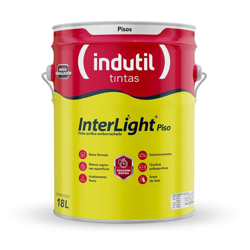 Tinta Premium Acrílica Fosco Interlight Piso Demarcação Branco 18L