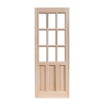 Folha de Porta Eucalipto com 9 Vidros 3 Almofadas 210x82cm