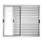 Veneziana 3 Folhas sem Grade Alumínio Brilhante 100x120cm