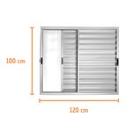 Veneziana 3 Folhas sem Grade Alumínio Brilhante 100x120cm