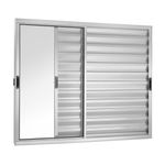 Veneziana 3 Folhas sem Grade Alumínio Brilhante 100x120cm