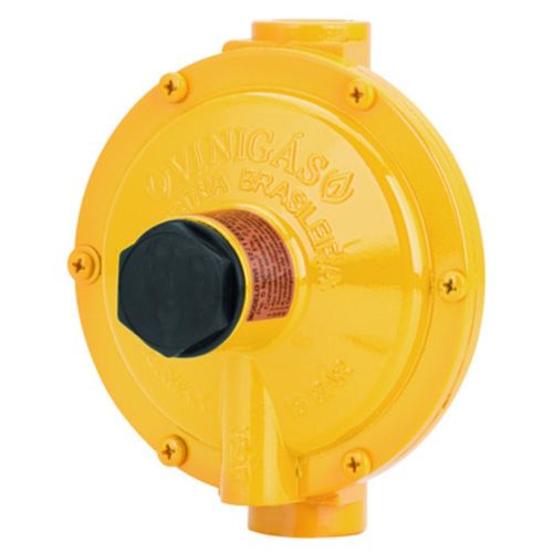 Regulador Gás Industrial 20kg/h 1/2" NPT Amarelo Vinigás