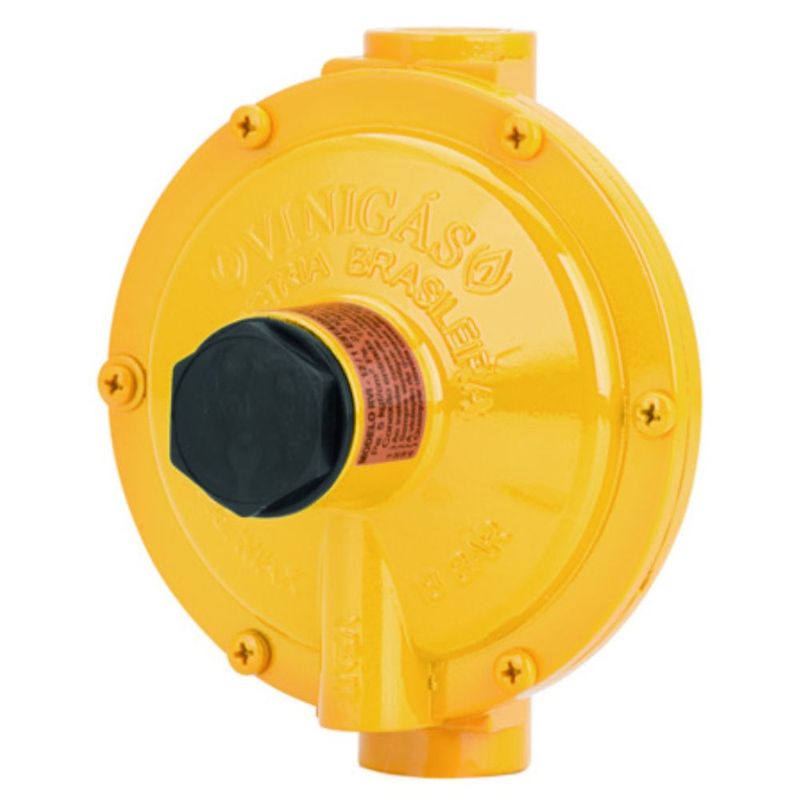 Regulador Gás Industrial 20kg/h 1/2" NPT Amarelo Vinigás
