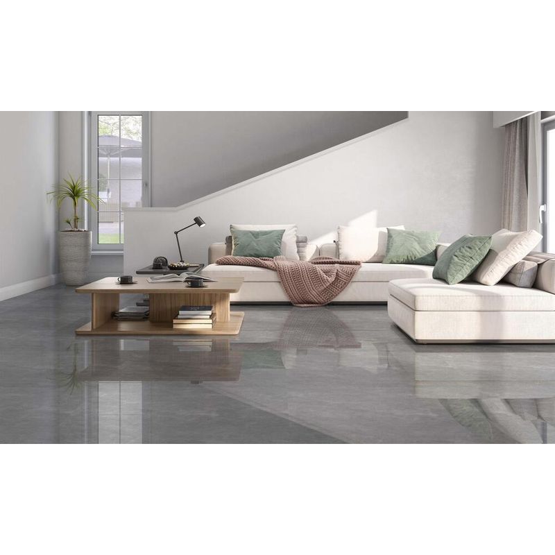 Porcelanato Manhattan Gray Retificado Polido Cinza 72x72cm 2,59m2