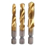 Jogo de broca Macho Perfura faz Rosca M3 M4 M5 M6 M8 M10 6 PC TITANIUM