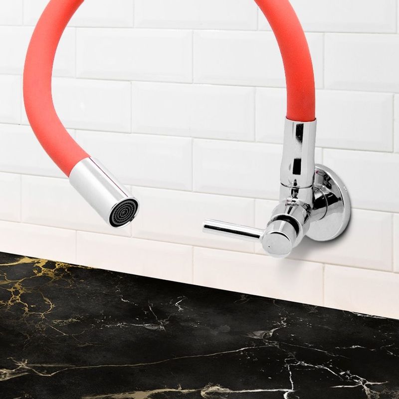 Torneira para Cozinha Parede 1/4V Bica Média Vermelho Fit Color 1168
