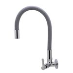 Torneira para Cozinha Parede 1/4V Bica Média Cinza Color 3068 C29