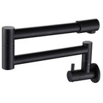 Torneira para Cozinha Parede 1/4V Bica Alta Preta Extensível