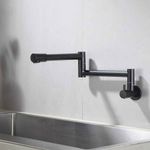 Torneira para Cozinha Parede 1/4V Bica Alta Preta Extensível