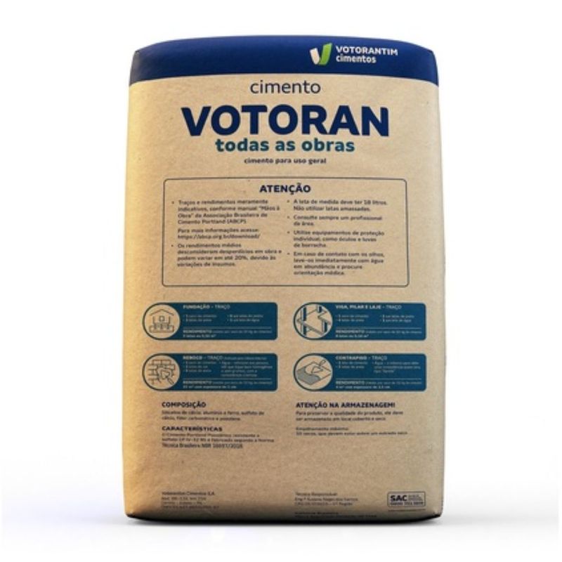 Cimento Votoran Todas as Obras CP II Z32 50kg Votoran
