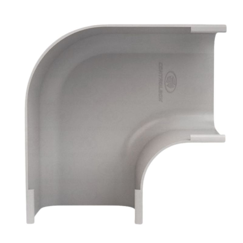 Canaleta Curva 90 Graus em PVC Branco 30x30mm