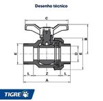 Registro de Esfera Compacto Soldável PVC 40mm Tigre