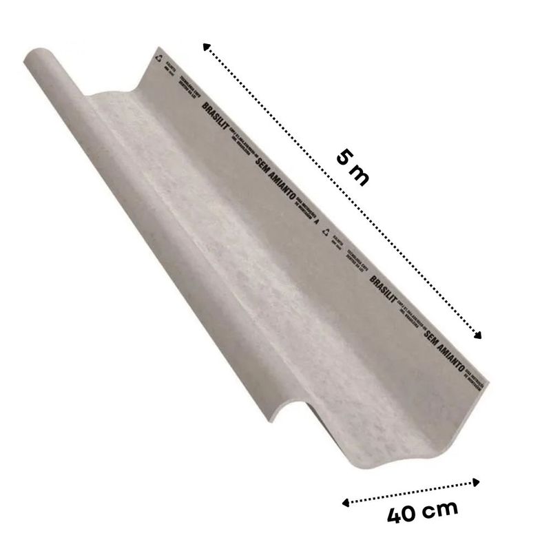 Telha Kalheta Cimentícia Cinza 8mm 5m Brasilit
