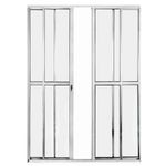 Porta de Correr 4 Folhas Alumínio Brilhante 210x150cm