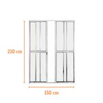 Porta de Correr 4 Folhas Alumínio Brilhante 210x150cm