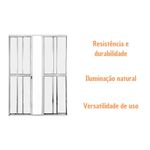 Porta de Correr 4 Folhas Alumínio Brilhante 210x150cm