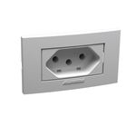 Tomada + Placa para Móveis 10A Branca