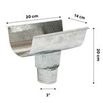 Emenda com Bocal Platibanda Aço Corte 28 3" Galvalume Calhaforte