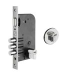 Fechadura Externa Roseta Redonda Polida 3 Pinos Rolete Multiponto 55mm