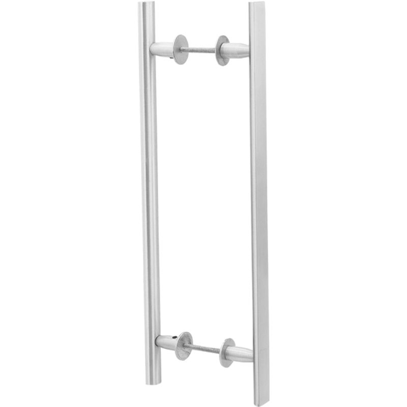 Puxador Alça Dupla Haste Meia Cana 34cm Alumínio Acetinado