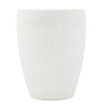 Lixeira Rattan 6L Branca com Tampa Aquaplas