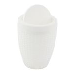 Lixeira Rattan 6L Branca com Tampa Aquaplas