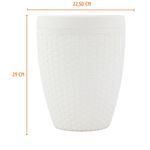 Lixeira Rattan 6L Branca com Tampa Aquaplas
