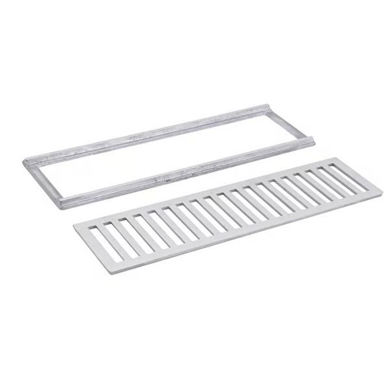 Conjunto Grelha e Porta Grelha Pedestre Alumínio 15x50cm LGMais