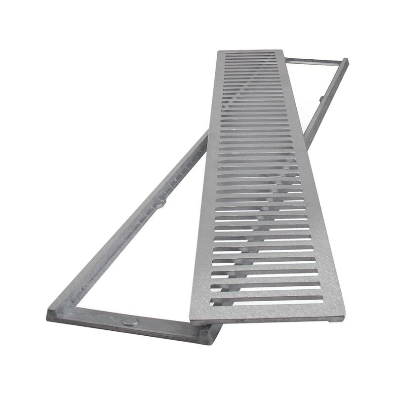 Conjunto Grelha e Porta Grelha Pedestre Alumínio 15x50cm LGMais