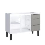 Gabinete para Cozinha Jupiter 117x85x50cm Aço Cinza