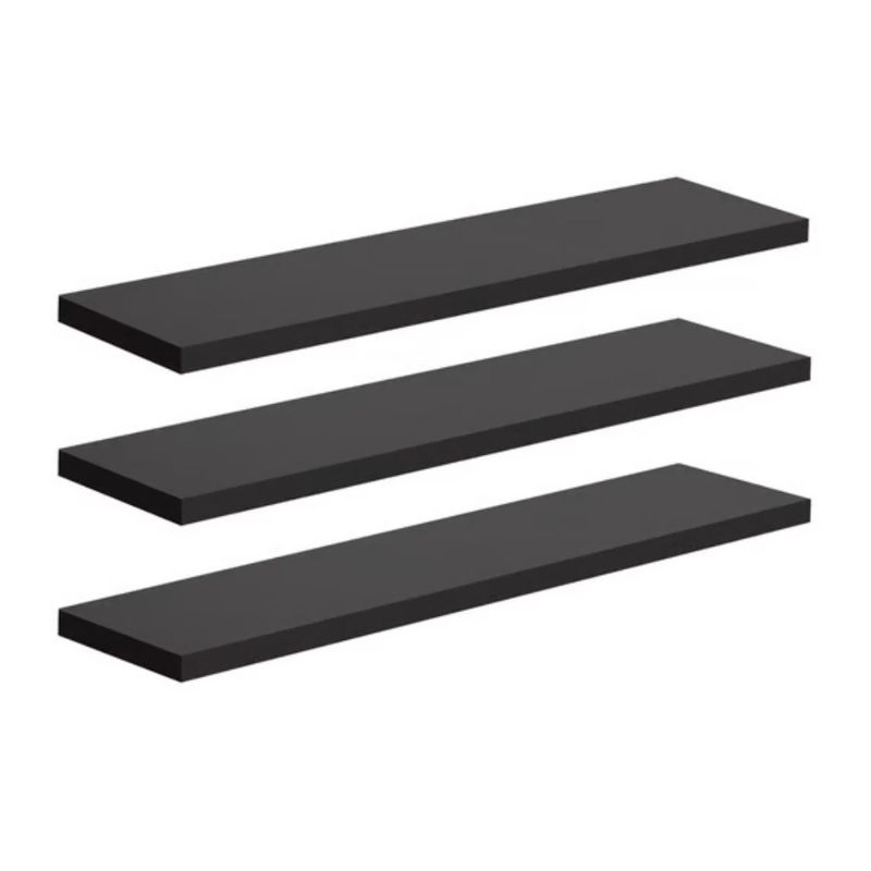 Prateleira MDF Preto sem Suporte 120x25x1,5cm