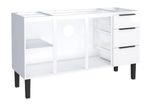 Gabinete para Cozinha Jupiter 145x85x50cm Aço Branco