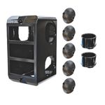 Kit Condulete PVC 3/4" 3 Postos 2 Conectores 5 Tampões Equille Cinza