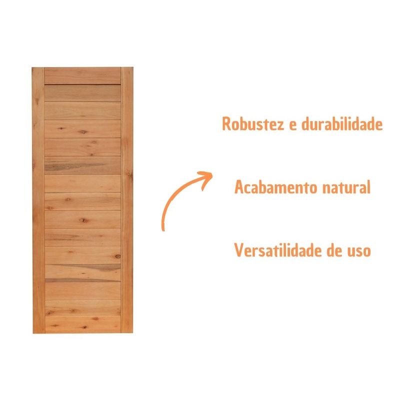 Folha de Porta Frisada Maciça Eucalipto 15 Réguas 210x82cm